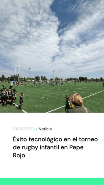 Exito tecnologico en el torneo de rugby infantil en Pepe Rojo
