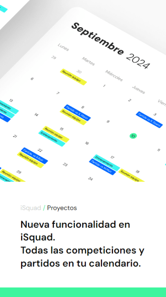 Nueva funcionalidad calendarios isquad