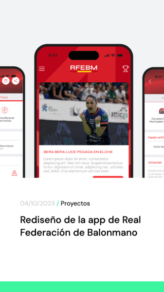 Rediseno de la app de Real Federacion de Balonmano